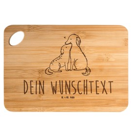 Mr. & Mrs. Panda Personalisiertes Schneidebrett Hunde Liebe - Personalisierte Geschenke, Kuscheln, Servierbrett selbst gestalten, Haustier,