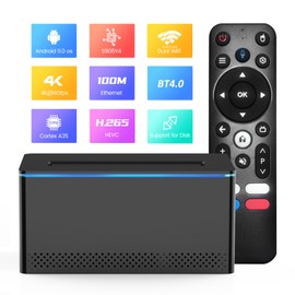 X6 Android 11.0 Smart TV Box Amlogic S905Y4 4K Media Player LPDDR4 2GB EMMC 16GB with SATA6 HDD Slot 2.4G/5G Dual-band WiFi BT4.0 VP9 H.265 Decoding with Remote Control