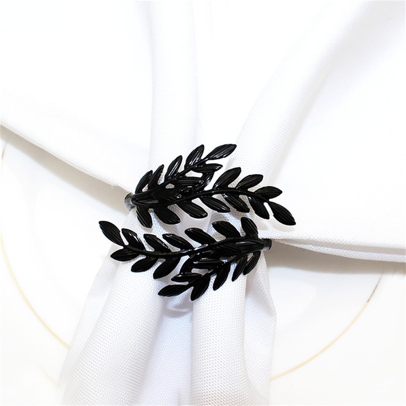 6Pcs Black Wheat Napkin Rings
