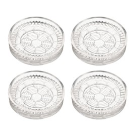 sourcing map 4pcs Rubber Furniture Caster Cups Round Chair Leg Floor Protectors Non-Slip Furniture Pads Grips Stoppers for Hardwood Floors, Transparent (Fit 1.4-2.2 Inch Chair Leg)