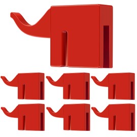 JolliLudo 6 Pack Elephant T-Post Target Steel Hanger Shooting Targets with 3/8" Ar500 Steel Brackets Mount for Practice, Easy Assembly-Built to Standard T-Post Hang Metal Plates, Gongs, Torso (Red)