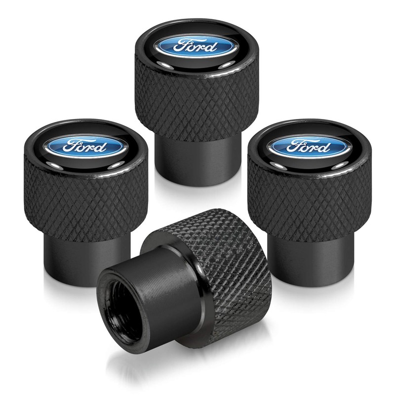 iPick Image for Ford Logo Black Easy-Grip Aluminum Tire Valve