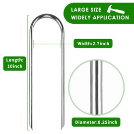 LOYUDEQIU Trampoline Stakes High Wind Ground Stakes, Heavy Duty Trampoline Anchors Tent Stakes, Galvanized Steel Wind Stakes Fence Stakes for Trampoline Fence (Silver 8pcs 10inch)