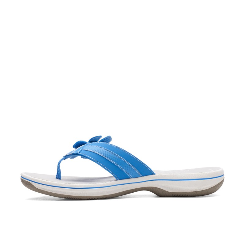 Clarks Chanclas Brinkley Flora para mujer, azul Synthetic, 6 US