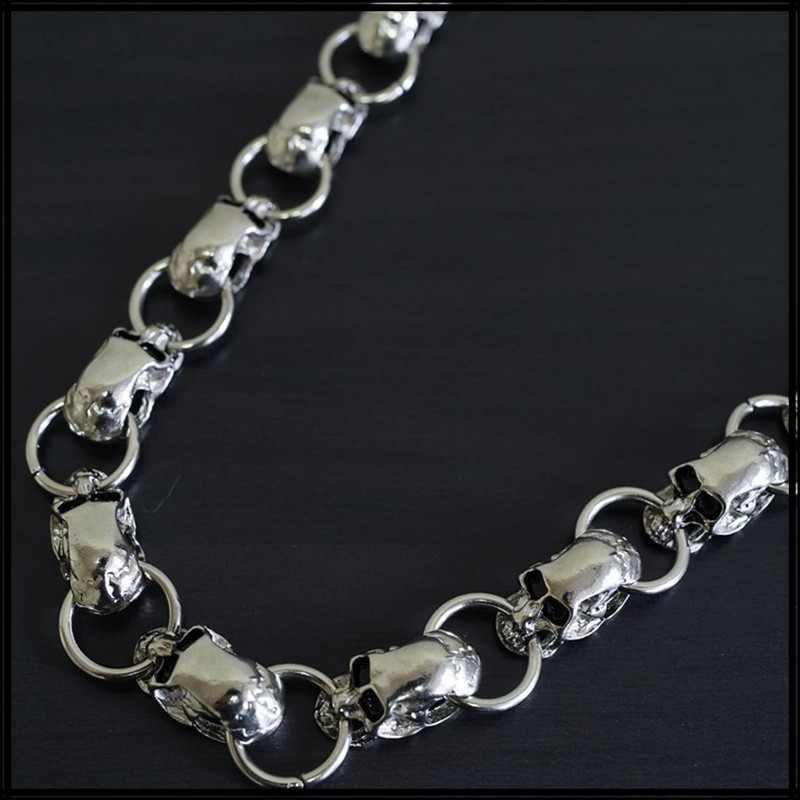 White Fang AZ164 Wallet Chain, Skull Belt, Stylish, Wallet, Lock,