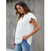 Blooming Jelly Womens White Blouse V Neck Ruffle Sleeve Flowy