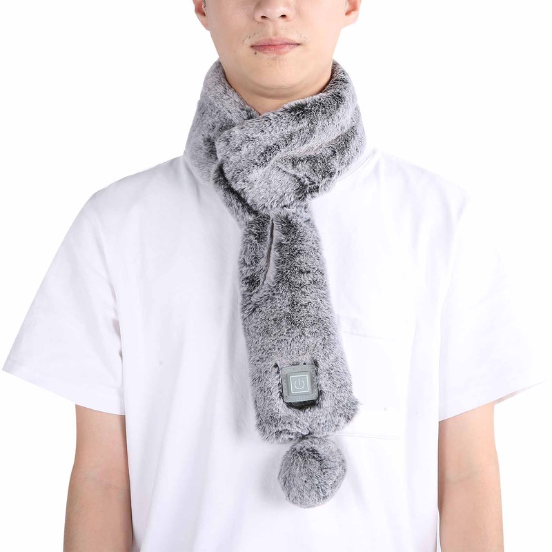 Electric Heated Scarf USB Plush Neck Scarf Graphene Warm Temperature