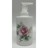 Soap Dispenser - White Porcelain Decorated (Roses)