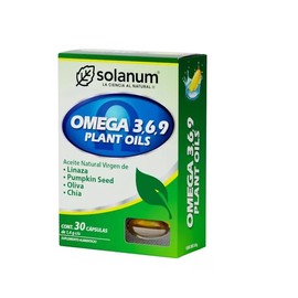 Solanum Omega 3, 6, 9 Plant Oils linaza, chia 30 capsulas
