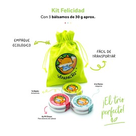 Apapacho Bálsamos - Kit Felicidad (3 bálsamos de 30gr c/u)