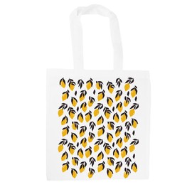 Poster Lemons Tote Bag - Exotic Citrus Fruits Summery Accessories Gifts - White Reusable Shopping Bag Present for Her