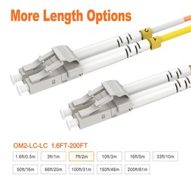 RamboCables 2m(6ft) LC LC OM2 Fiber Patch Cables MMF Multimode, Options 2m~150m, LC to LC Fiber Optic Patch Cords Duplex, 50/125μm 1G/10G LSZH