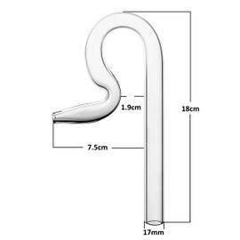 JARDLI Glass Lily Pipe Jet Outlet for Aquarium Planted Tank (17 mm for 16/22 mm Hoses)