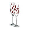 Quality Leaf Tendril Design Champagne Flutes Pair - Mouth Blown/Hand