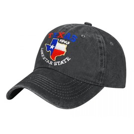 Bshuey Texas Fashion Embroidered Hat for Men Women Cotton Adjustable Baseball Cap Hats Black
