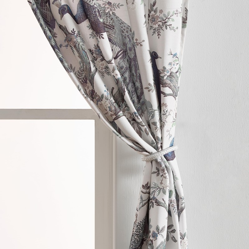 Laura Ashley Belvedere Window Curtains with Rod Pocket, 96-inch Length,