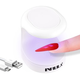 Mini luz UV para uñas de gel INFILILA Mini lámpara de uñas portátil luz UV para uñas 180° diseño de apertura USB secador de uñas UV LED lámpara de uñas curado todos los geles 16W lámpara de uñas UV de secado rápido para un solo dedo