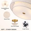 CALOKES 16" Double Drum Gold 3-Light Semi Flush Mount Ceiling