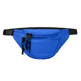 DALIX Fanny Pack w/3 Pockets Traveling Concealment Pouch Airport Money Bag (Royal Blue)