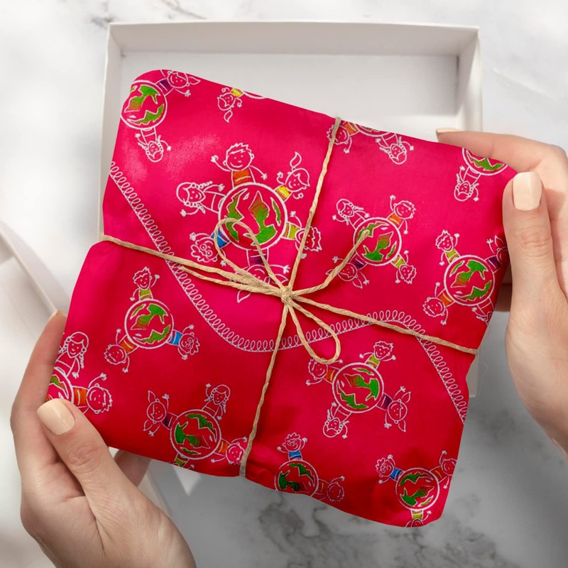 UNICEF - Folded Wrapping Paper, 2 Sheets, World