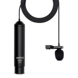 Movo LV4-C Cardioid XLR Lavalier Microphone Phantom Power with Metal Lapel Clip and Windscreen Accessories - Great External Lav Mic for Music, Podcast, Live Stream, Filming or YouTube Recording