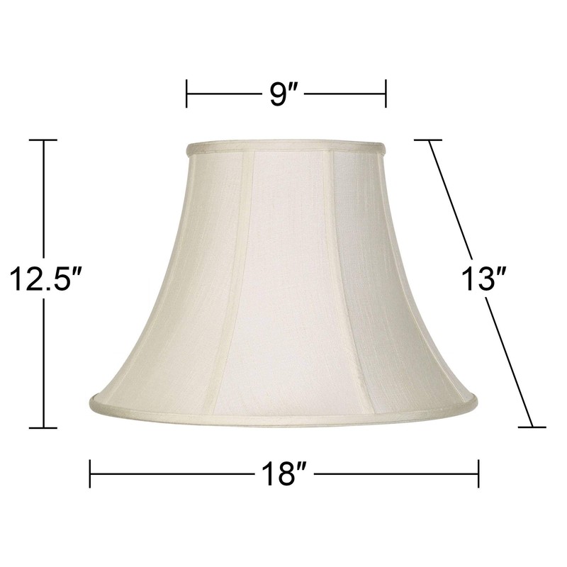 Creme Large Bell Lamp Shade 9" Top x 18" Bottom