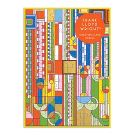 Frank Lloyd Wright Saguaro Forms & Cactus Flowers Greeting Card Puzzle, 60 Pieces – A Greeting Card and Jigsaw Puzzle Combined, Features Wright’s Iconic Artwork, Includes Envelope & Sticker Seal