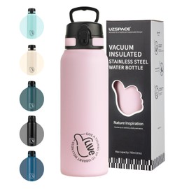 UZSPACE Children's Water Bottle, Stainless Steel, 700 ml, Double-Walled Insulated Bottle with Flip Lid, One-Click Closure, Leak-Proof, Metal Water Bottle for Girls and Boys for University, School
