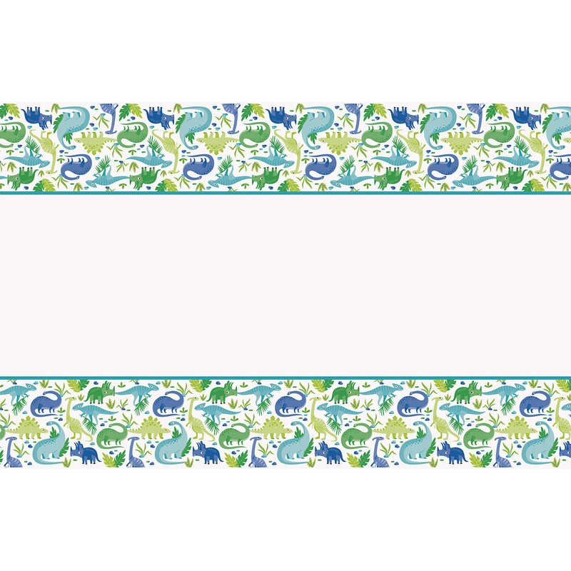 Vibrant Blue & Green Dinosaur Plastic Table Cover (137cm x