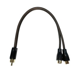 RCA Splitter Y Cable 1 Male to 2 Female Gold Plated Adapter Stereo Audio