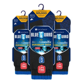 Blueguard - 3 Pair Multipack Ultra Durable Work Socks for Steel Toe Boots | Mens & Womens Long Lasting Heavy Duty Socks (6-8, Black)