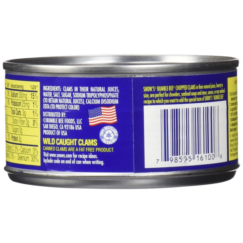 Snow's by Bumble Bee Chopped Clams Juice, 6.5 Ounce (Pack