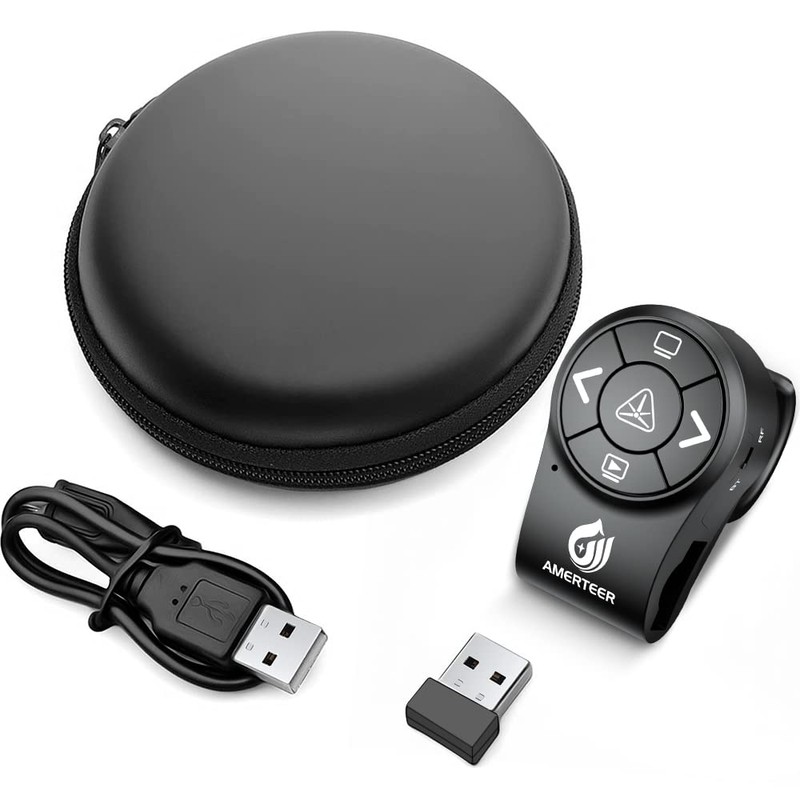 AMERTEER Wireless Presenter, 2.4GHz Powerpoint Presentation Remote Control Office PowerPoint