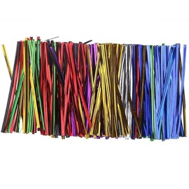 420pc Assorted Color Foil Twist Ties - Metallic Twist Ties 5 inch