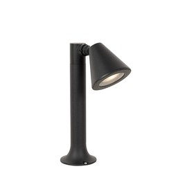 Qazqa - Modern Outdoor Bollard Black 30 cm IP44 Adjustable - Ciara I Outdoor Lighting - Aluminium Oblong - LED Suitable for GU10