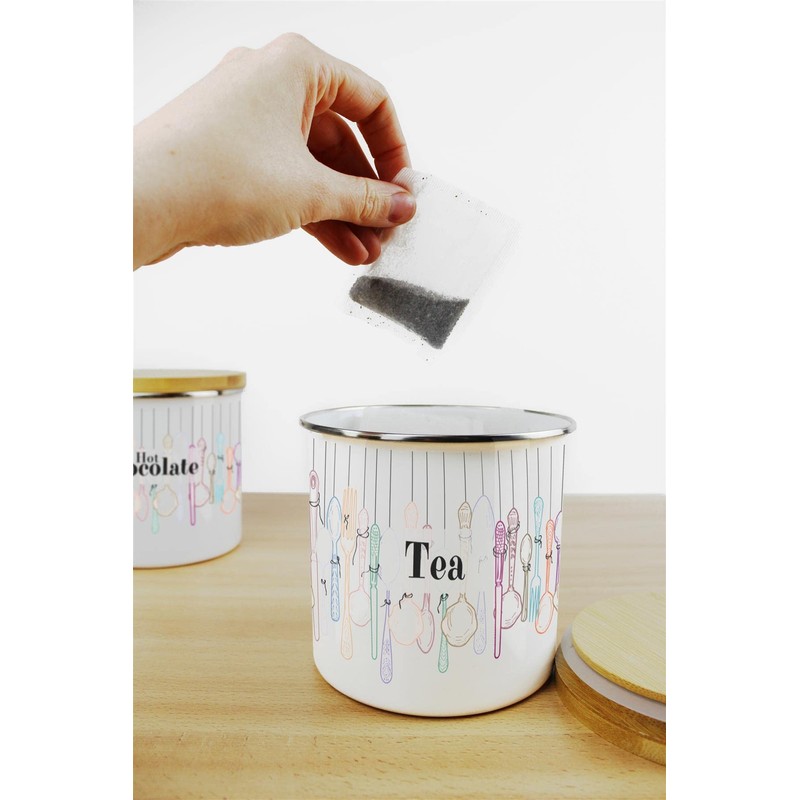 Purely Home Vintage Cutlery Brown Sugar Storage Canister - White
