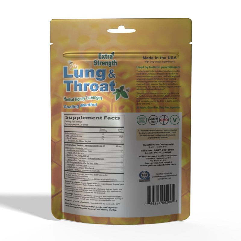 Golden Lotus Herbs Lung & Throat Herbal Lozenges – QAI