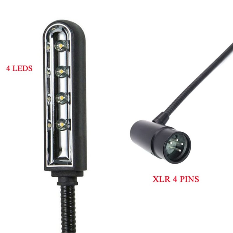 JXRYWF 22 inch XLR 4pin LED gooseneck Light Studio Mixer