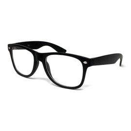 WS UK Kids Clear Lens Glasses with UV400 Protection - Unisex (Matte Black)