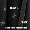 Jubilantex Black Metallic Silver Butterfly Blackout Curtains 54" Long for