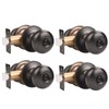 GOBEKOR 4 Pack Privacy Door Knobs Oil Rubbed Bronze Interior