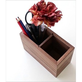 Pen Holder, Wooden Walnut Pencil Holder, Divider, Natural Wood Pen Holder B [map4814]