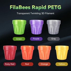 FilaBees Transparent Filament Clear PETG 1.75mm,Rapid PETG High Toughness 3D Printer Filament for Fast & High Precision Printing,Odorless Better Flow 3D Printing Filament,Purple 1kg(2.2lbs)