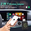 LWMTT Wireless Carplay Adapter, Wireless Android Car Adapter, 2-in-1 Stick,