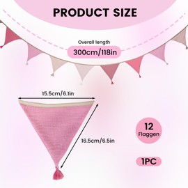 3 m baby room decoration girl, decoration baby room girl, garland bunting children's room, flags bunting children's room, decoration children's room, children's room girl, bunting fabric, bunting