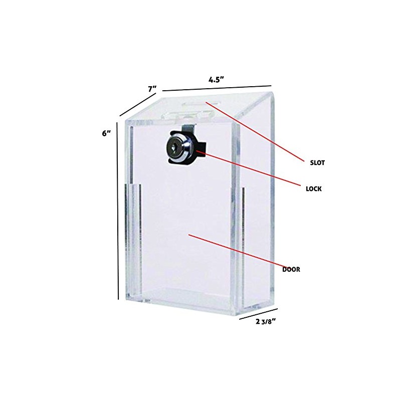 Rectangular Acrylic Donation Suggestion collection Box Pre Drilled Holes For