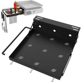 Grill Side Shelf for Blackstone 17" 22" 28" Griddle, Griddle Accessories for Blackstone 17 Inch 22 Inch 28 Inch Table Top Griddle, Black