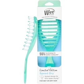 Wet Brush Speed Dry Hair Brush, Blow Dry Safe Bristles & Vented Design For Faster Drying Time, Ergonomic Handle, Reduces Breakage & Detangles All Hair Types, Limited Edition Prismatic Glow Green