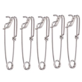 Long Line Clip Fishing, Longline Snap Clips, 5PCS Fishing Connectors Clips Snaps Closed Eye Fishing Clips Snap Buckle Quick Pin Tool 3.0cmx110MM