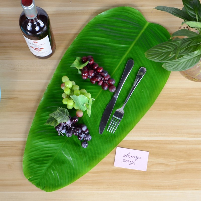 10PCS Artificial Banana Leaves Large Tropical Leaves Decorations Party Supplies